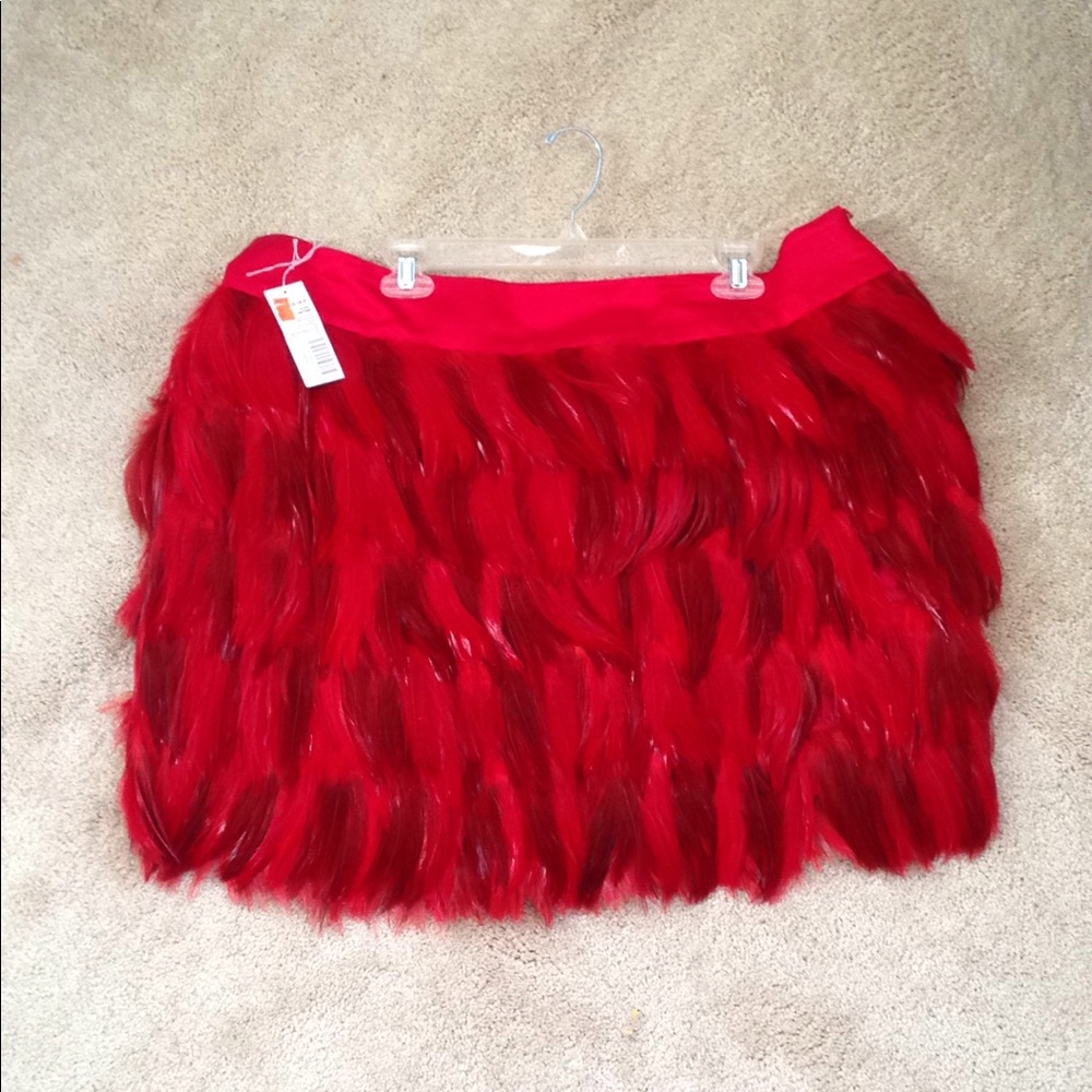 Red feather skirt